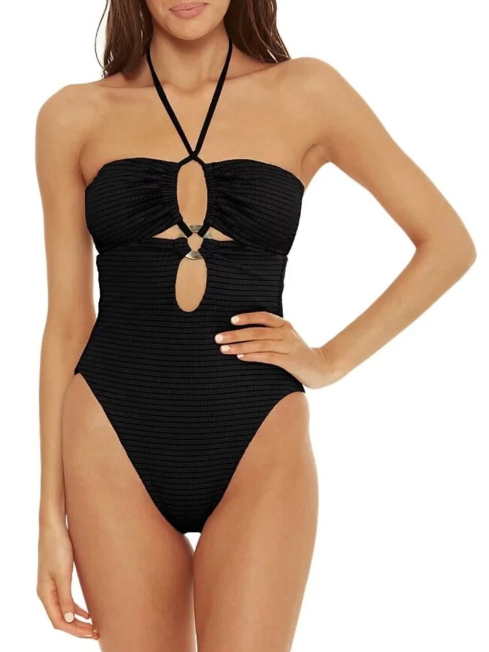 Isabella Rose NWT | Maza Multiway Cutout One Piece Swimsuit in Black